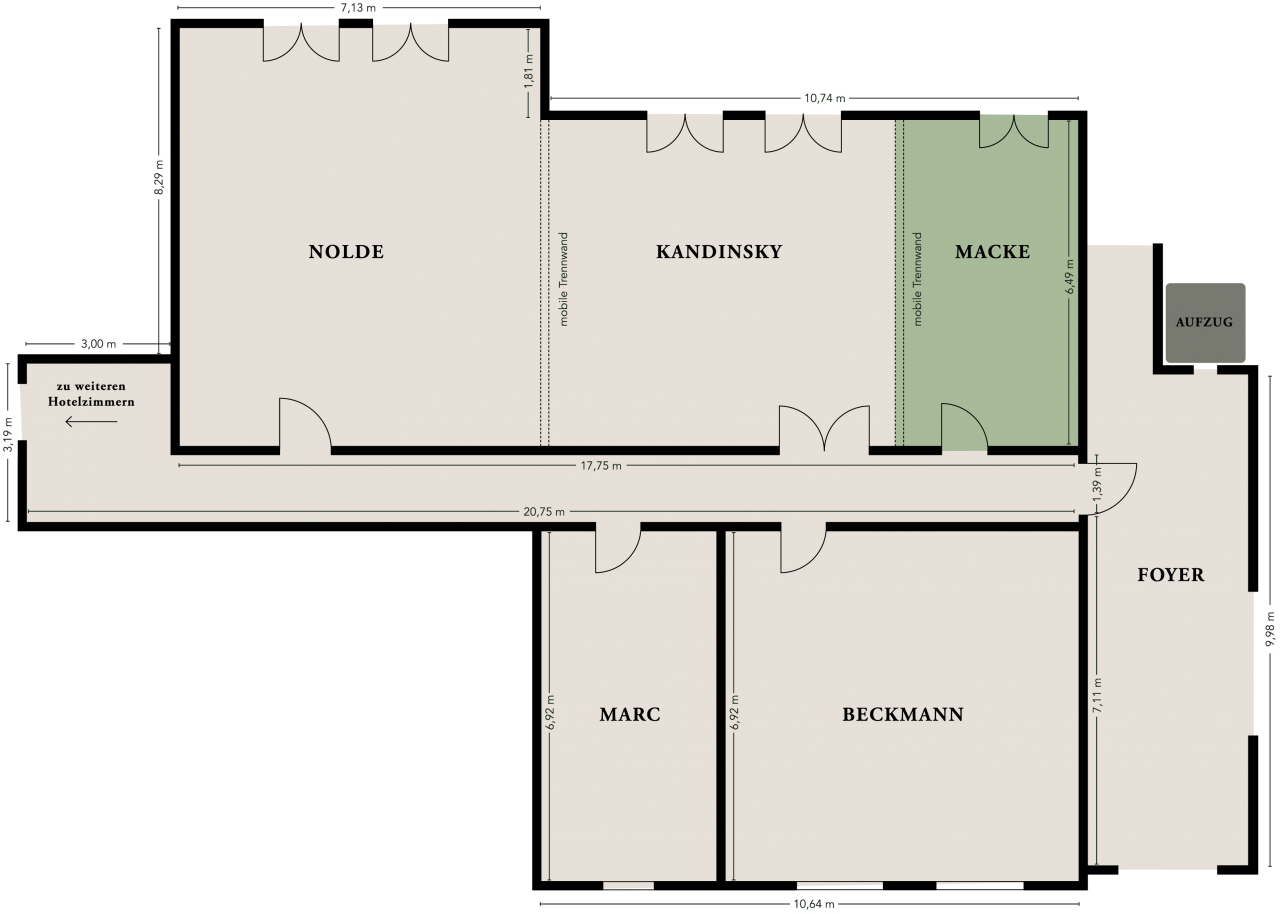 
Macke
Bis 20 Personen | 22 m²

