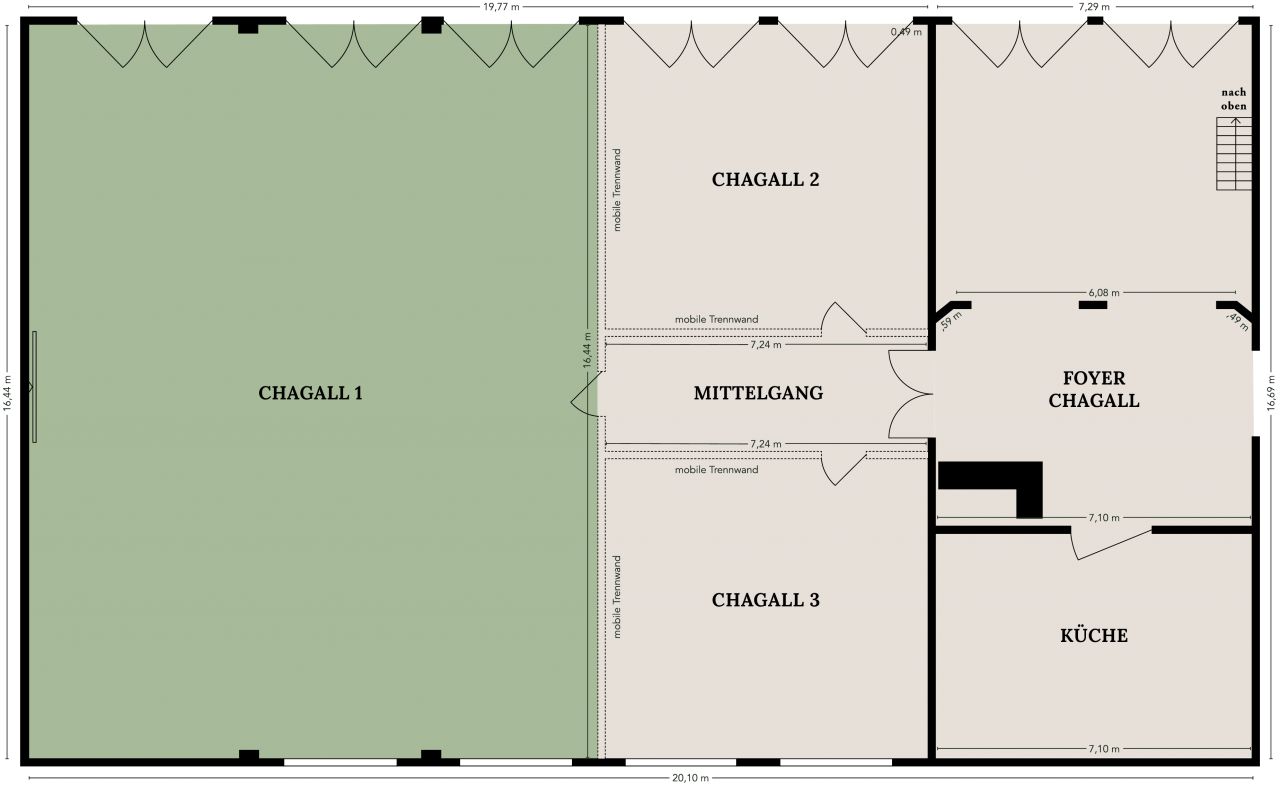 
Chagall 1
Bis zu 160 Personen | 205 m²

