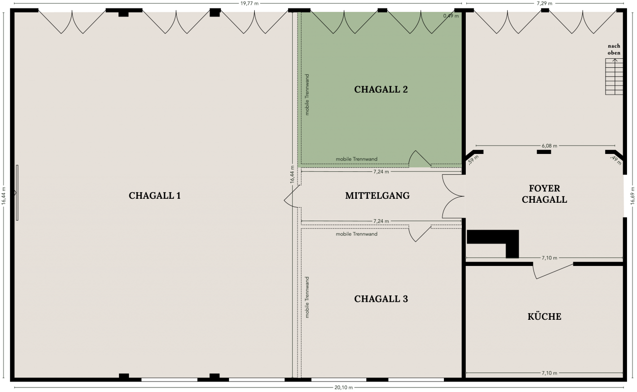 
Chagall 2
Bis zu 40 Personen | 47 m²

