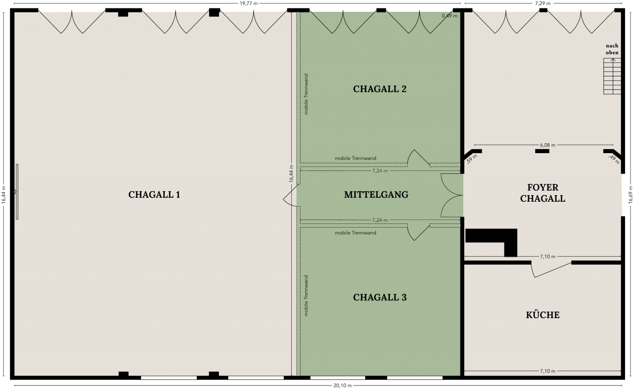 
Chagall 2 & 3
Bis 80 Personen | 120 m²

