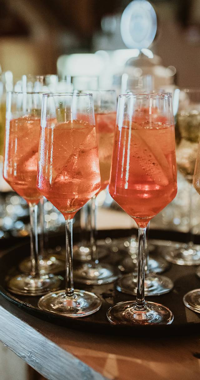 Aperitifs auf Tabletts