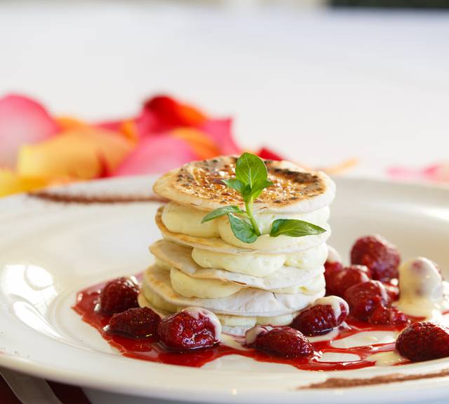 Dessert mit Kirschen
