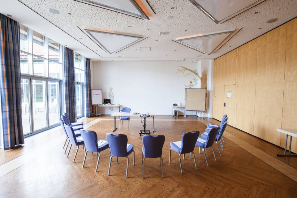 Conference room with circle of chairs